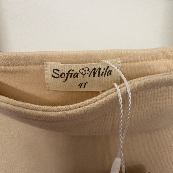 NWT Sofia Mila Organic Cotton Kids Rompers 4T - Cream and Rust - Picture 6 of 12